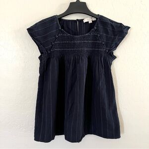 LOFT Dark Blue Textured Top